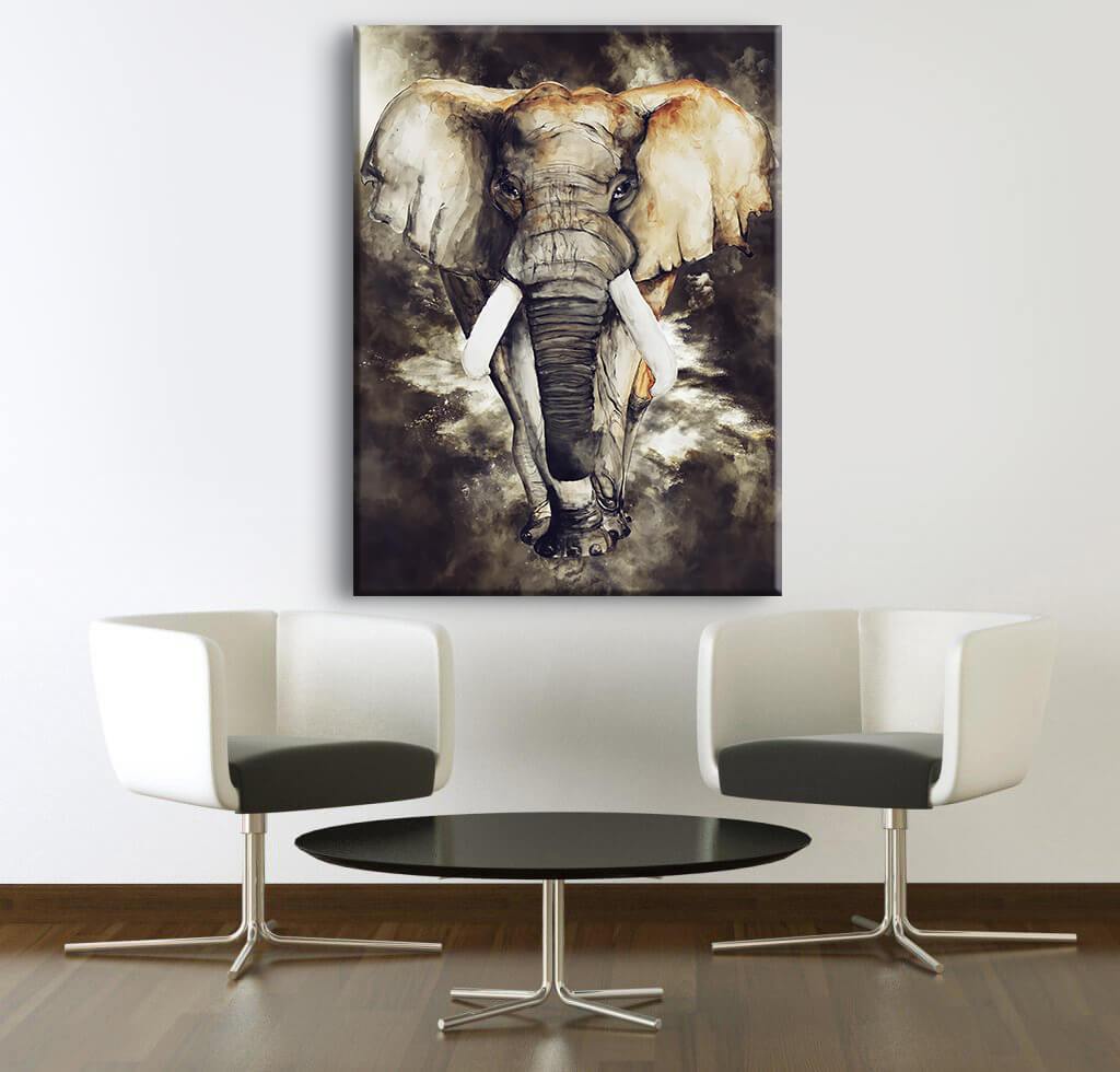 Elephant Gold Canvas