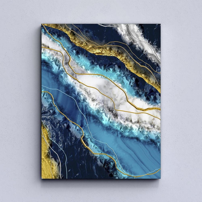 Abstract Golden River Lines Canvas