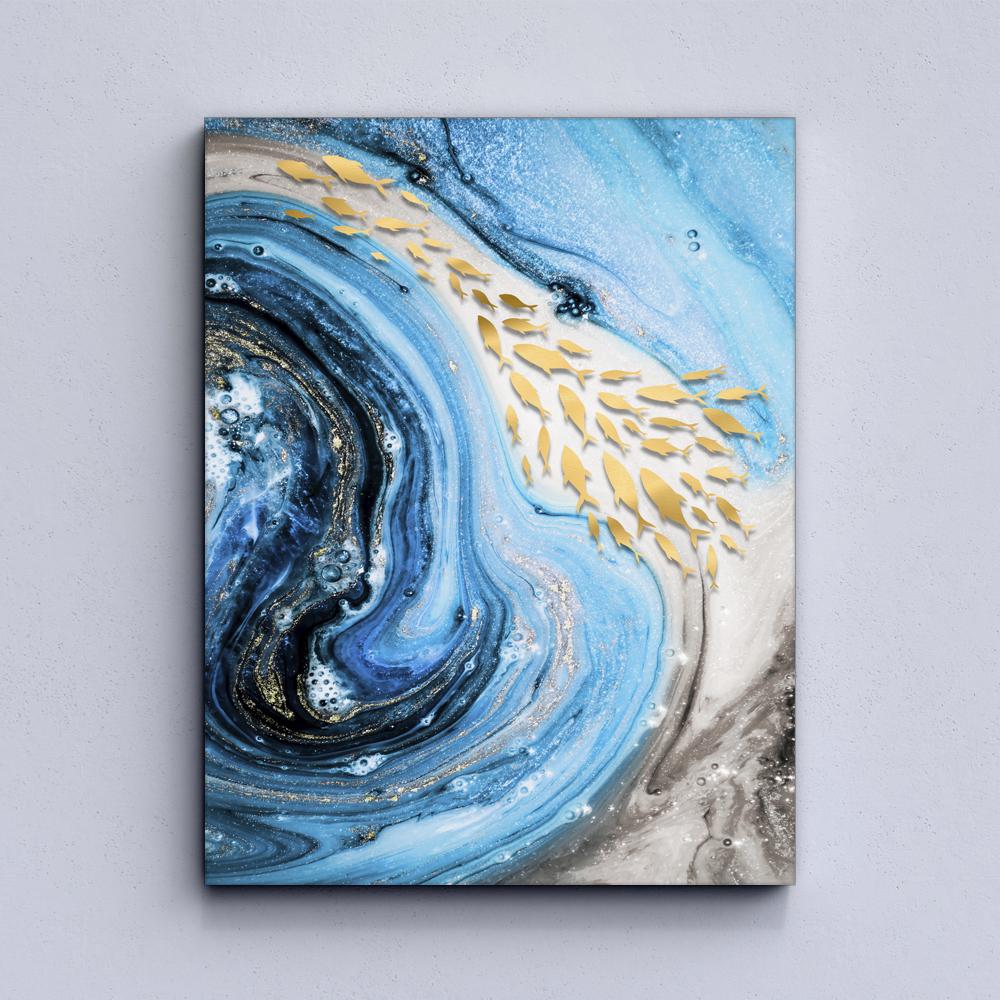 Abstract Golden River Lines Canvas