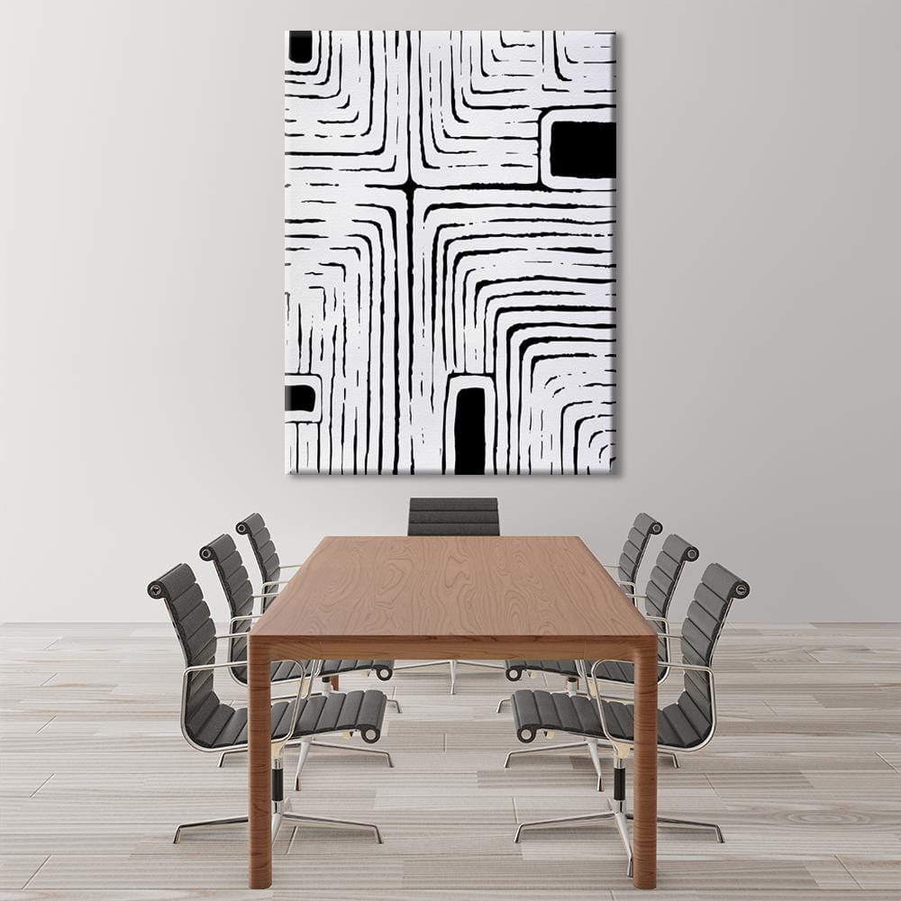 Abstract Labyrinth Abstract Labyrinth Framed Canvas Wall Art Print | Minimalist Poster