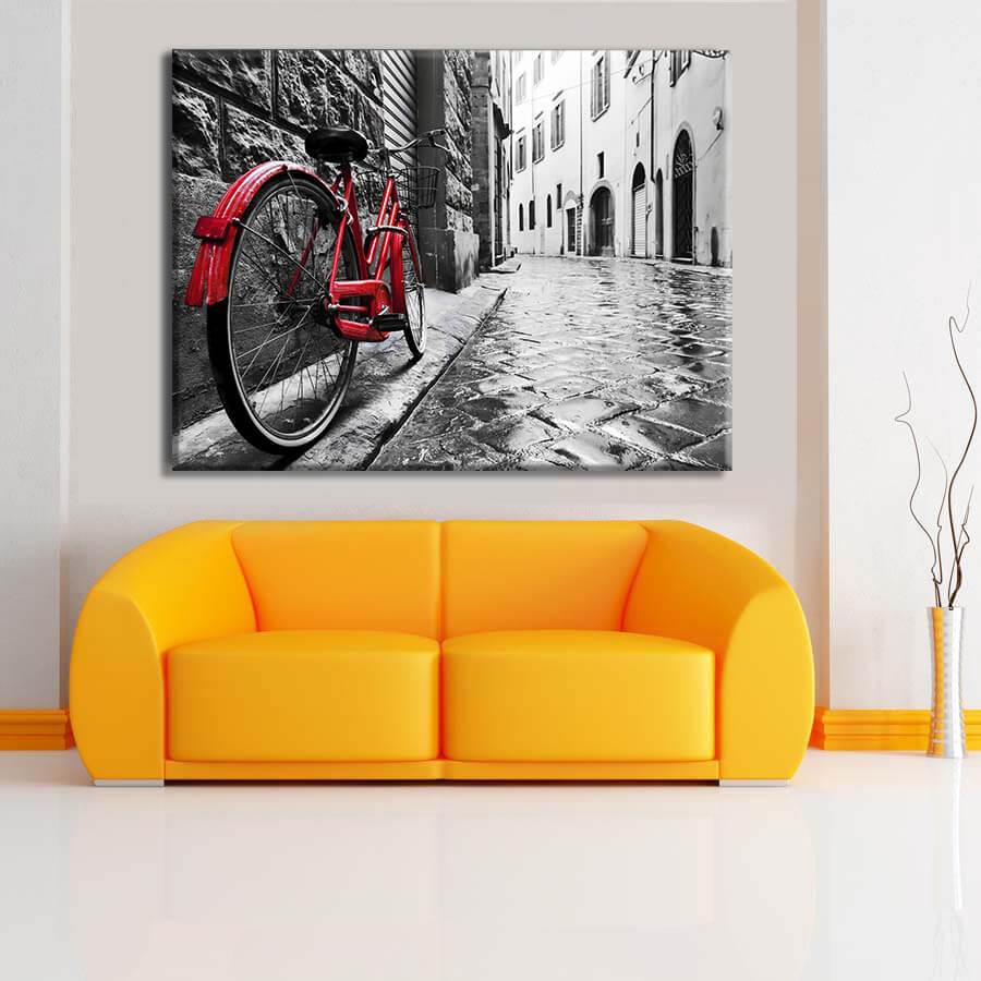 Bicycle Red Canvas