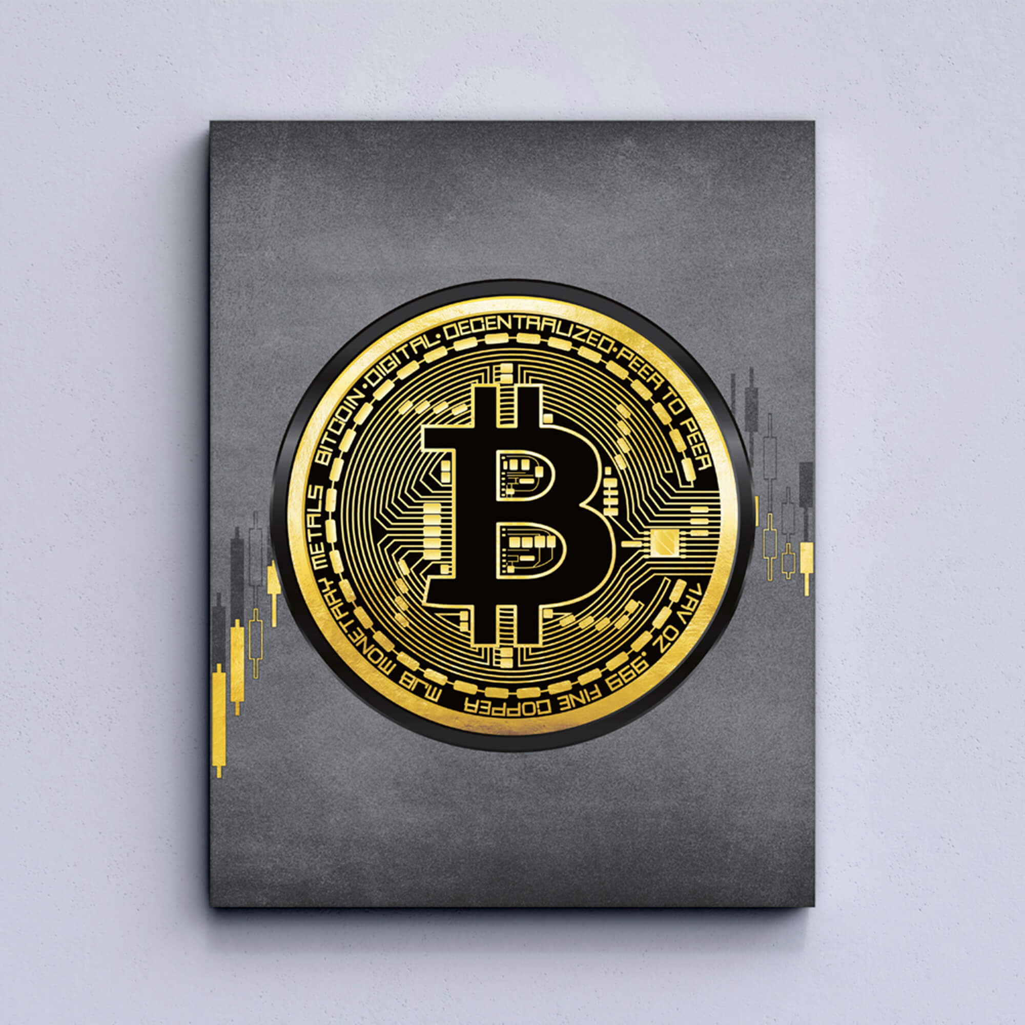 Bitcoin Bull vs Bear 3 Piece Canvas