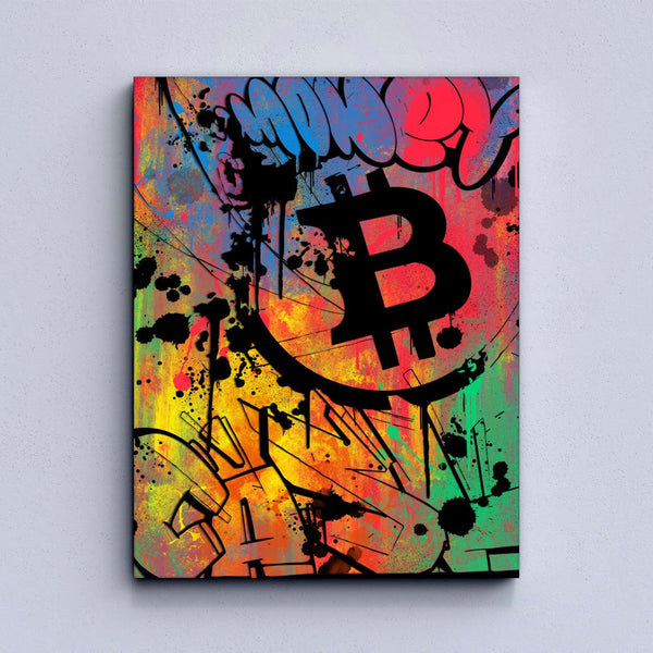 Bitcoin-Graffiti-Leinwand