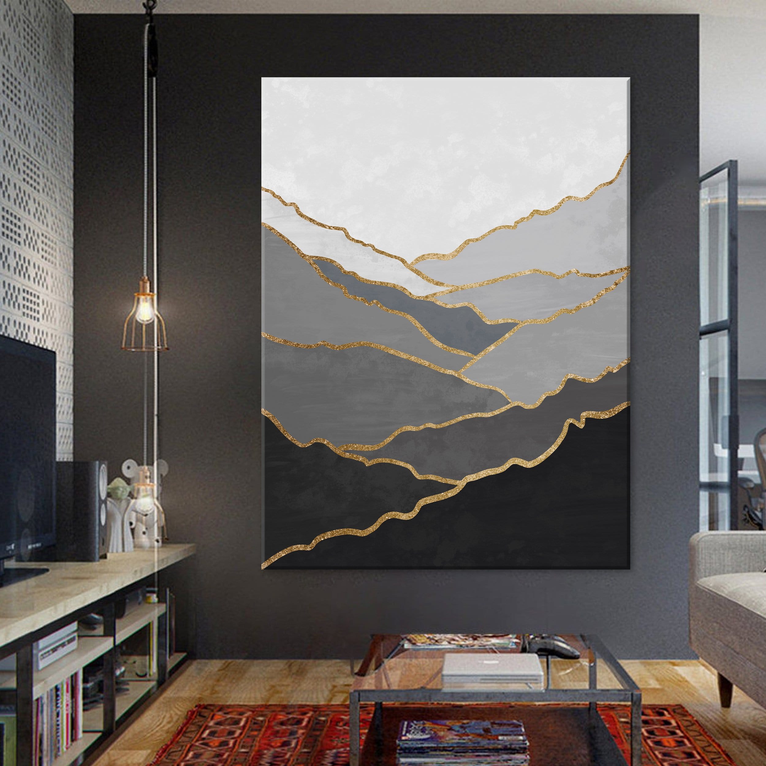 Black Hillside Canvas