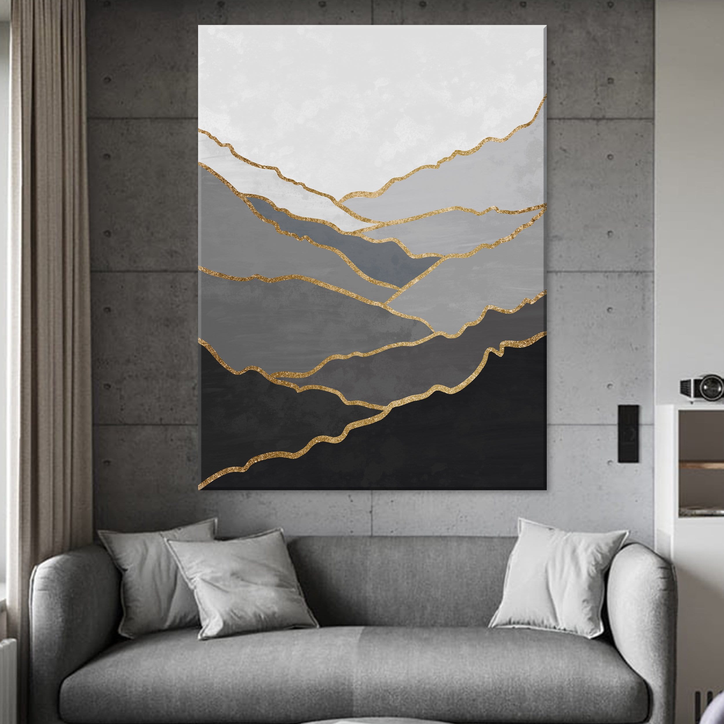 Black Hillside Canvas