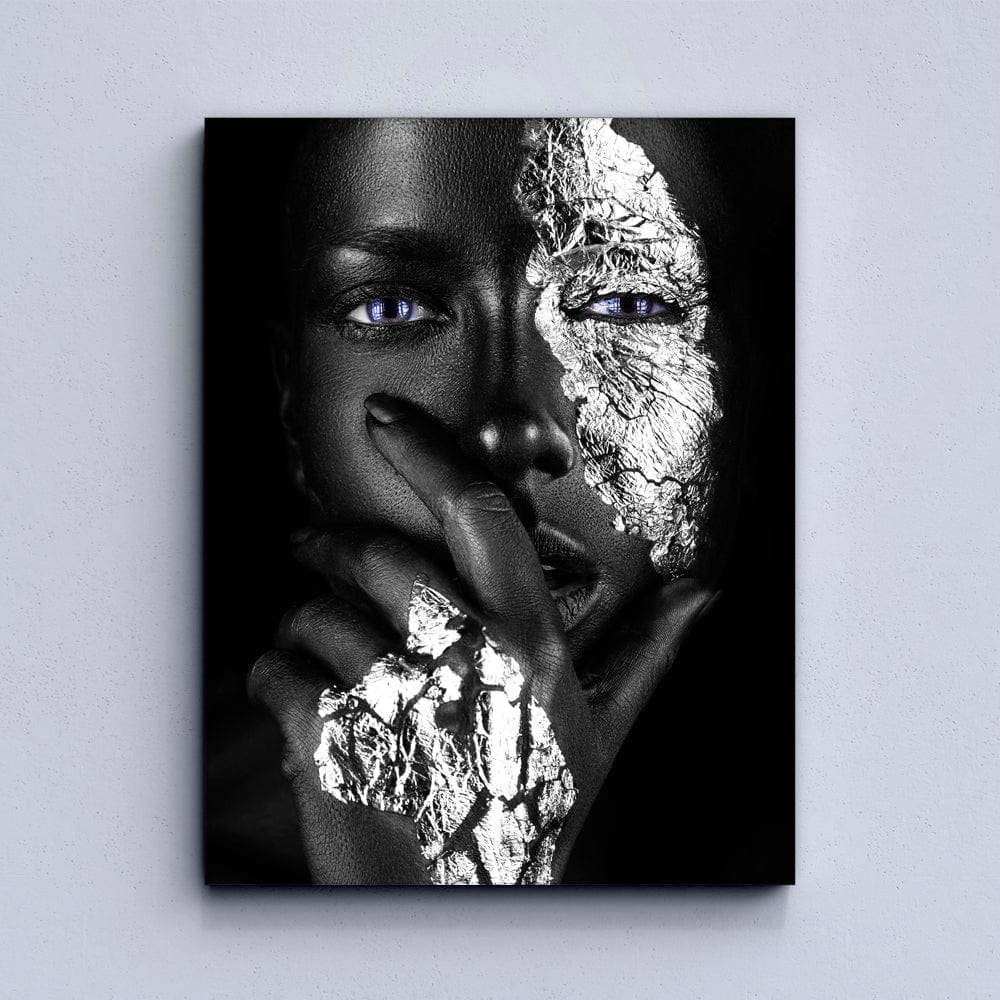 Black Silver Girl Canvas