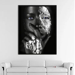 Black Silver Girl Canvas
