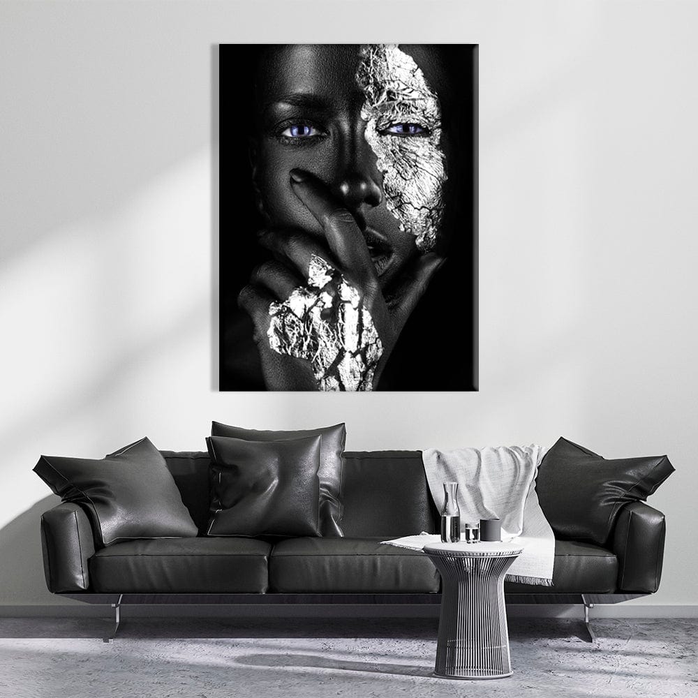 Black Silver Girl Canvas