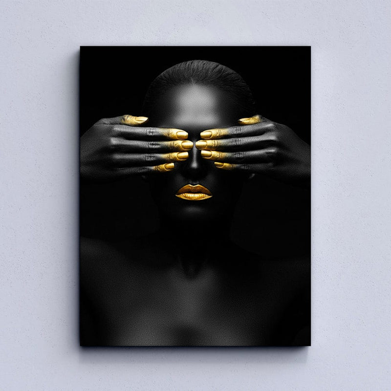 Toile esthétique femme noire et or