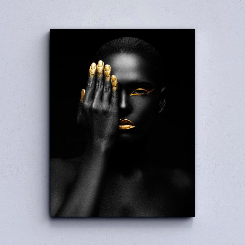 Toile esthétique femme noire et or