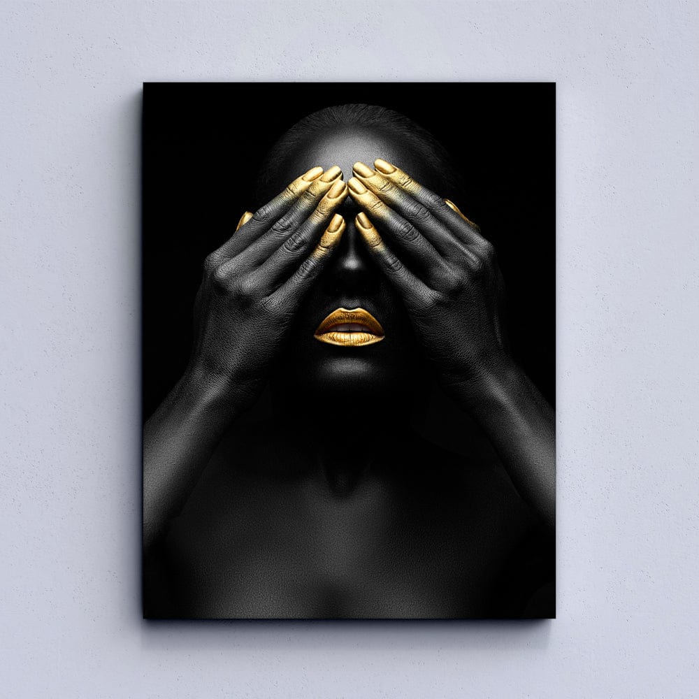 Black & Gold Woman Aesthetic Canvas