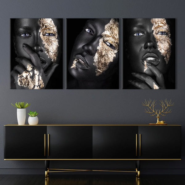 Black & Gold Woman Canvas