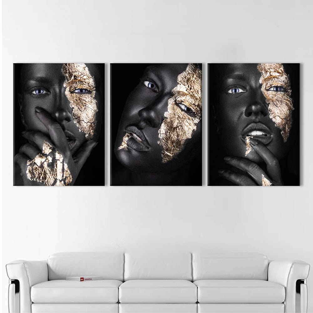 Black & Gold Woman Canvas