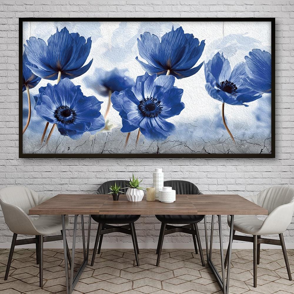 Tableau Champ de fleurs bleues