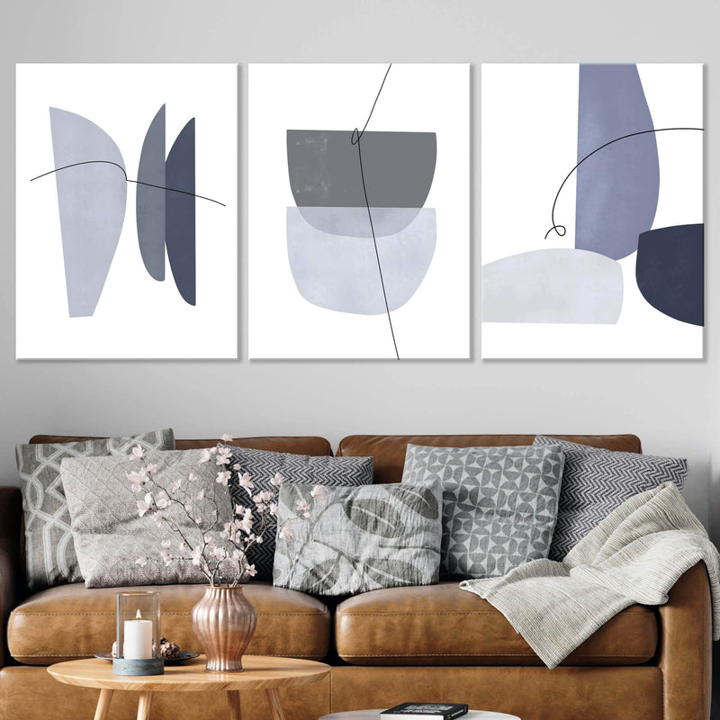Blue Gray Abstract Canvas