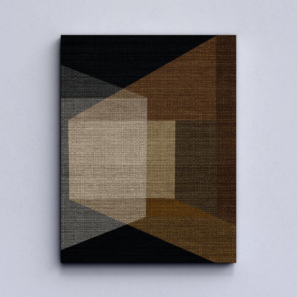 Brown Geometric Abstract Canvas