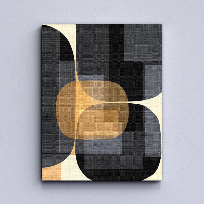 Toile abstraite géométrique marron