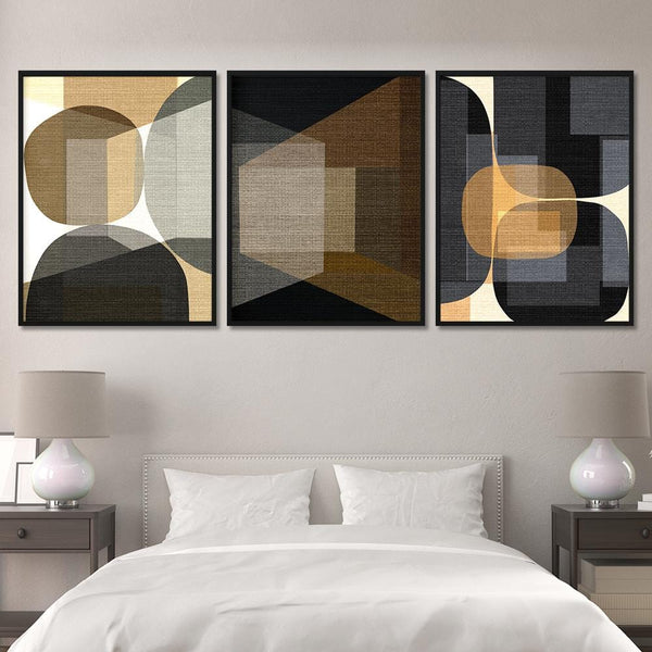 Brown Geometric Abstract Canvas