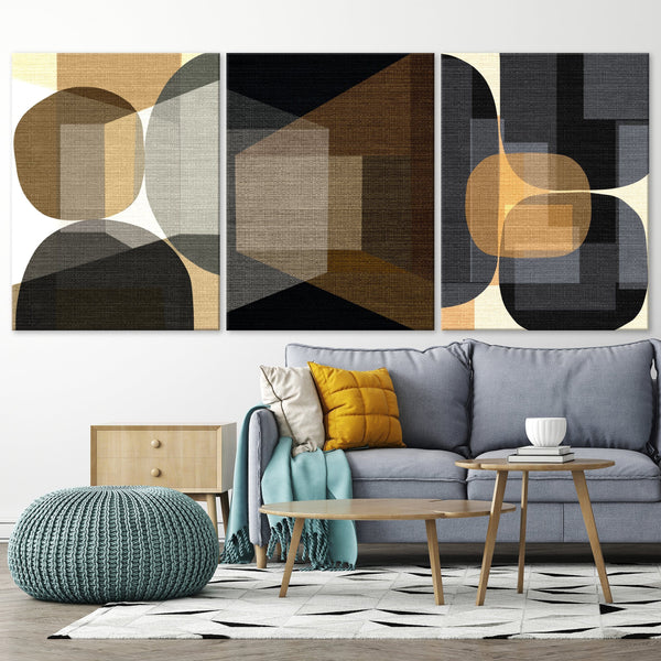 Brown Geometric Abstract Canvas