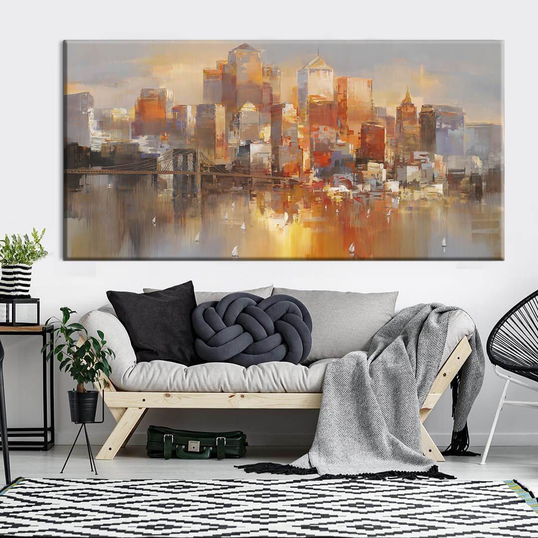 Cityscape Sunset Canvas