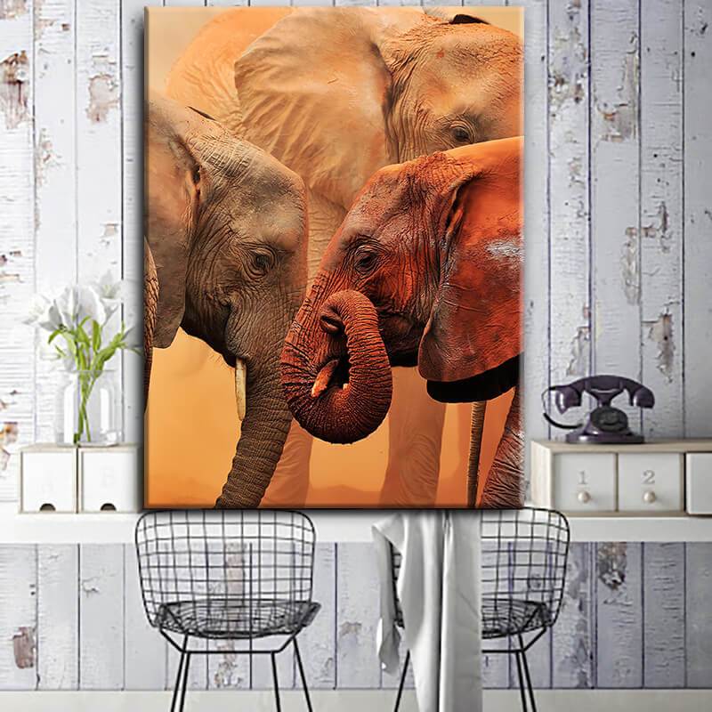 Clay Elephants Canvas