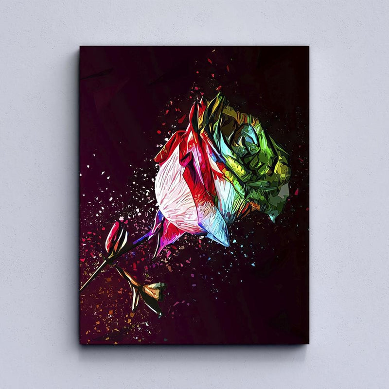 Colored Rose Canvas