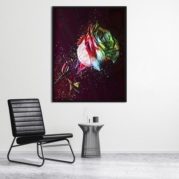Colored Rose Canvas