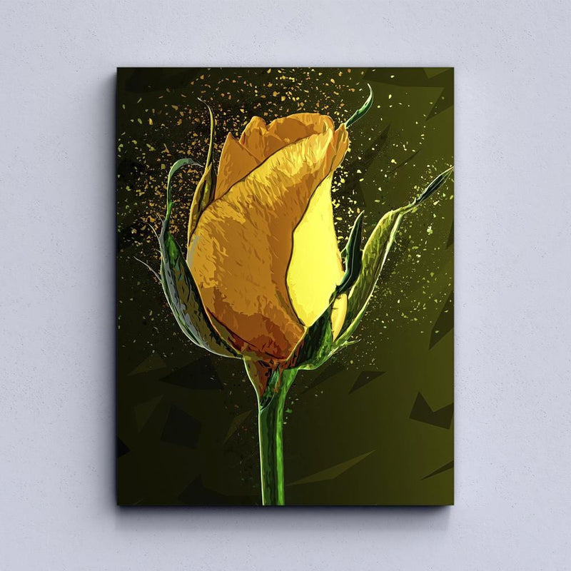 Colored yellow rose Canvas