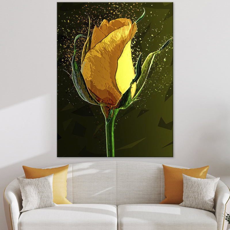Colored yellow rose Canvas