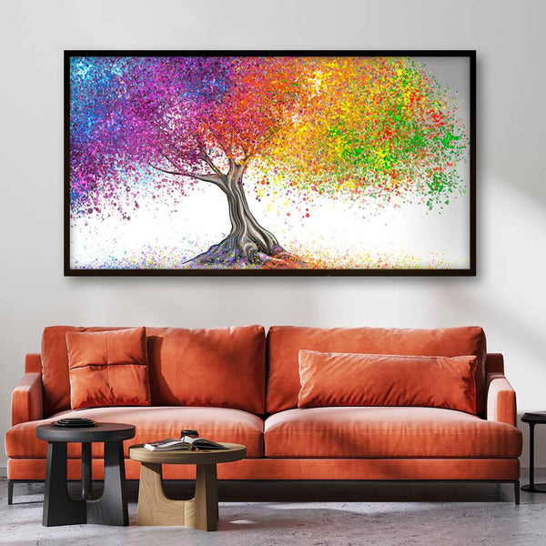 Colored Tree Canvas