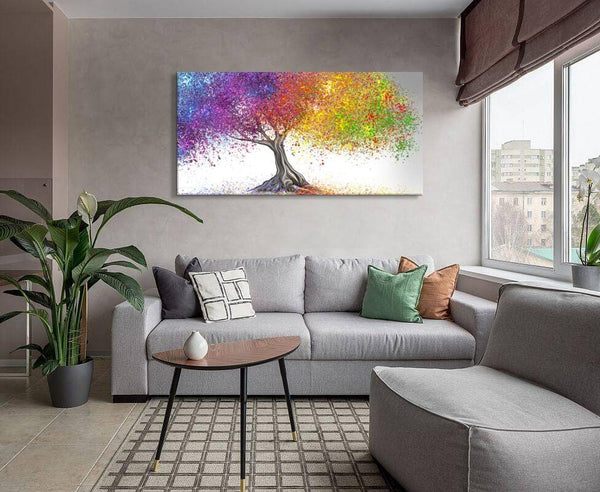 Colored Tree Canvas