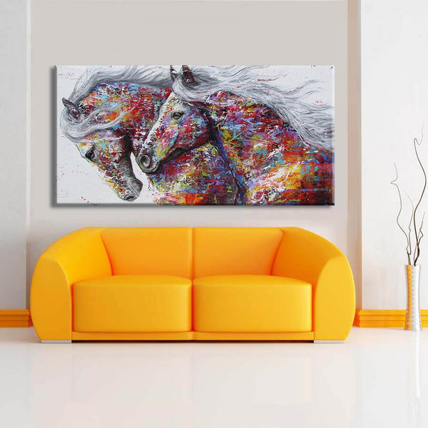 Colorful Horses Canvas