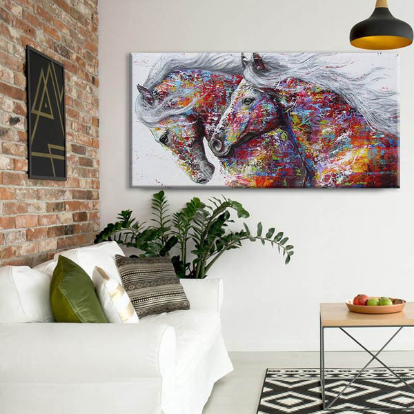 Colorful Horses Canvas