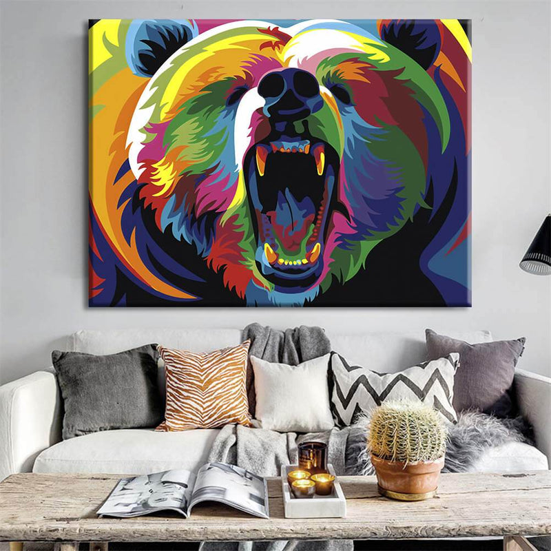 Colorful Bear Canvas