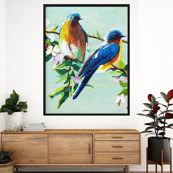 Daisy Blue Birds Canvas