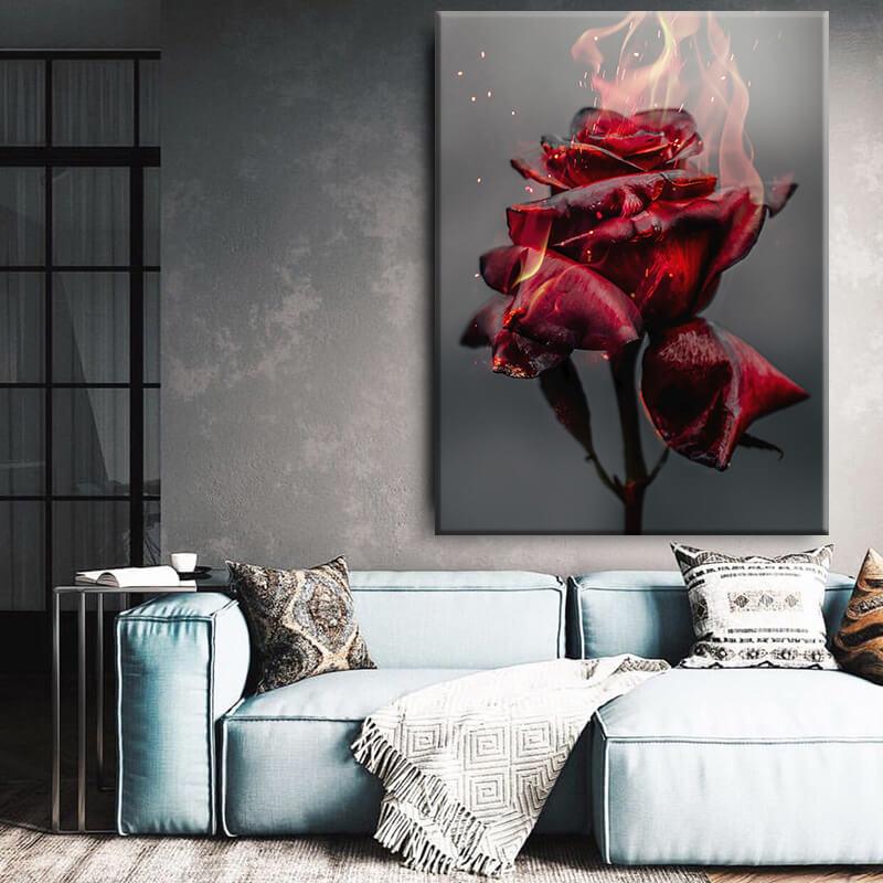 Fire Rose Canvas