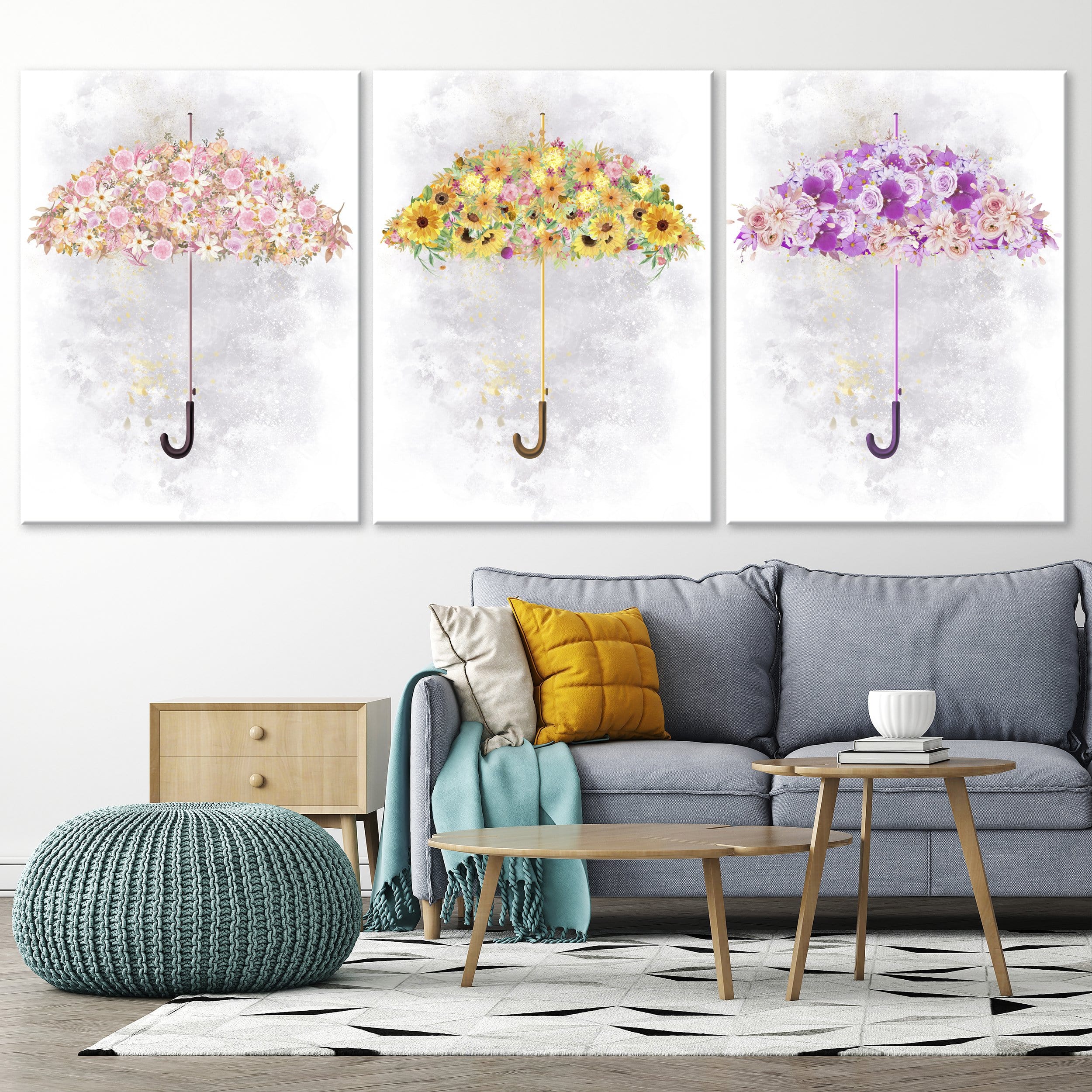 Floral Umbrellas Canvas