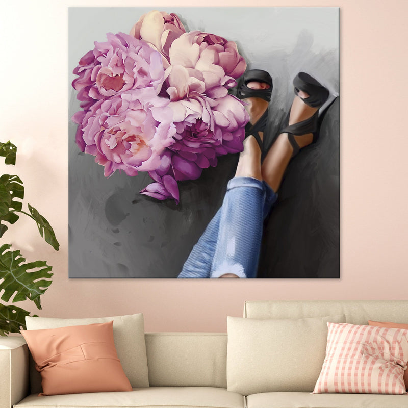 Flowers and heels Canvas