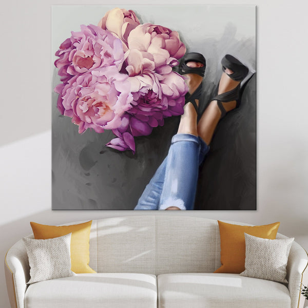 Flowers and heels Canvas