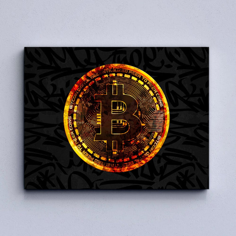 Gold-Bitcoin-Leinwand