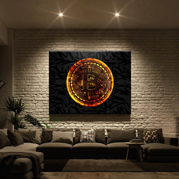 Gold Bitcoin Canvas