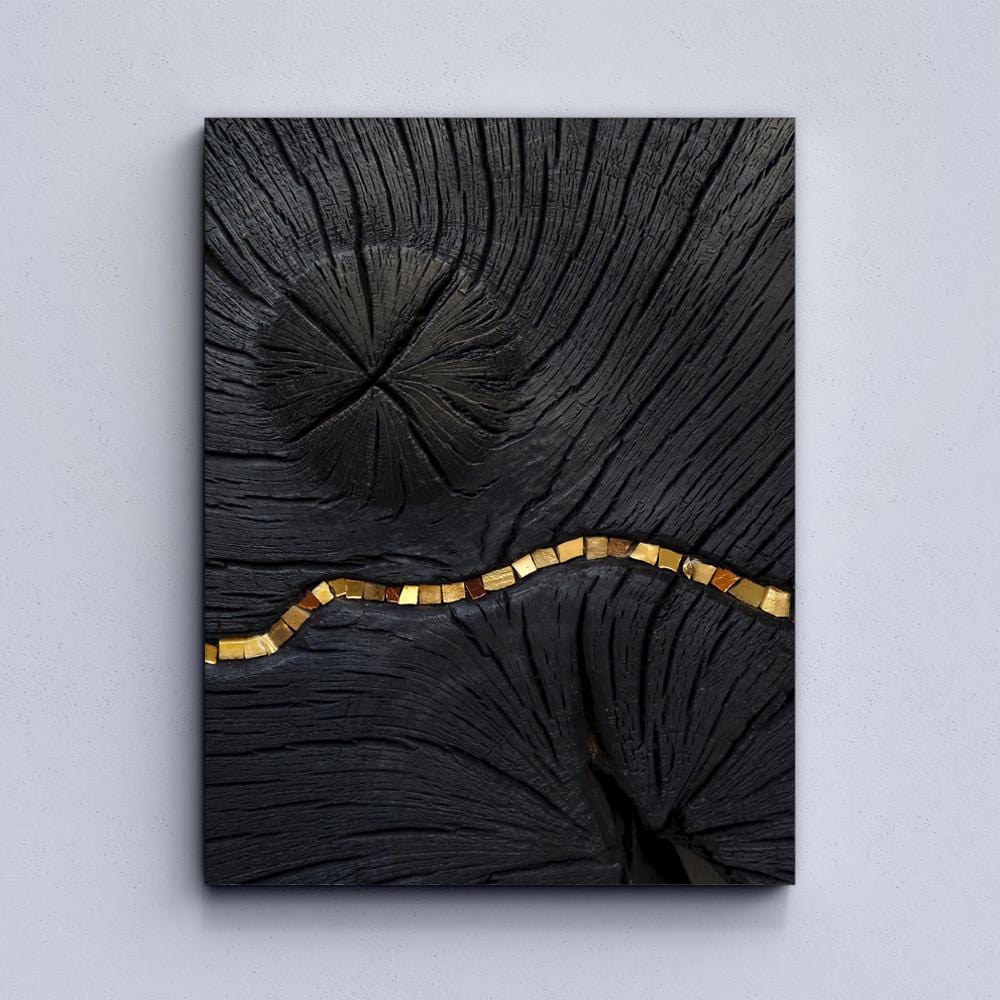 Gold Black Abstract Canvas