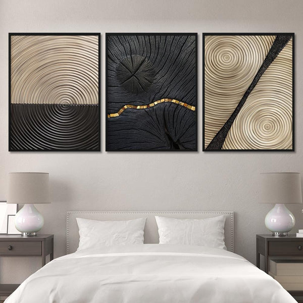 Gold Black Abstract Canvas