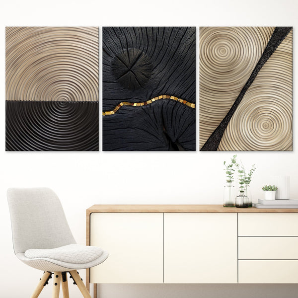 Gold Black Abstract Canvas