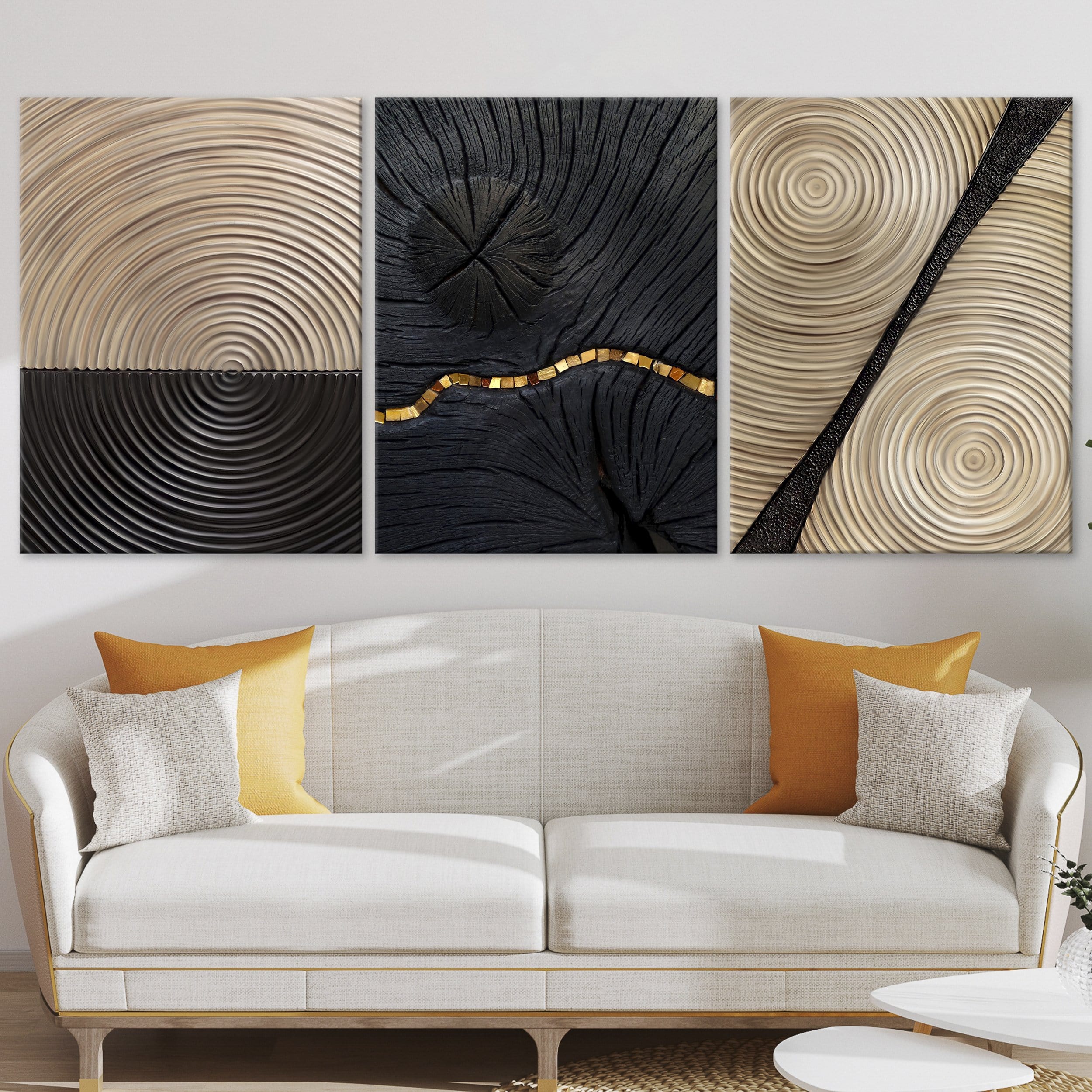 Gold Black Abstract Canvas