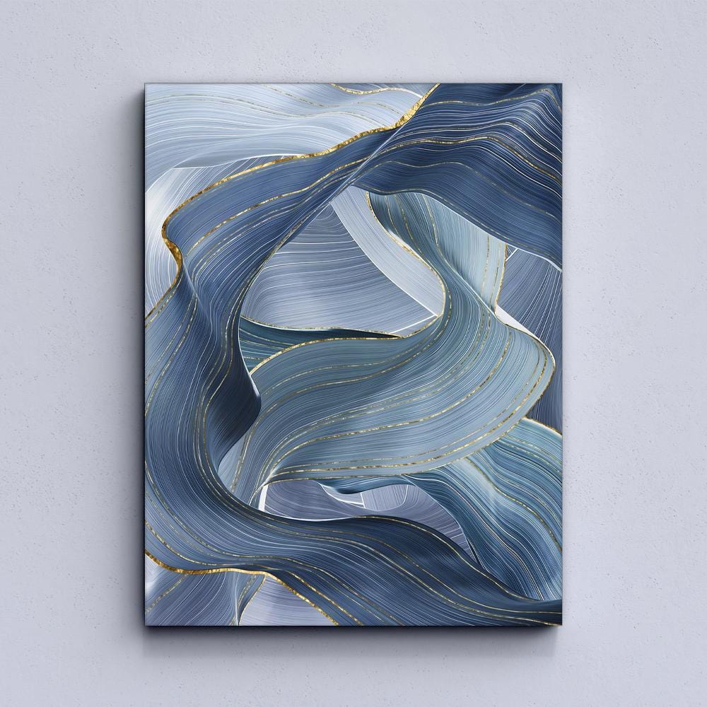 Golden Blue Abstract Canvas