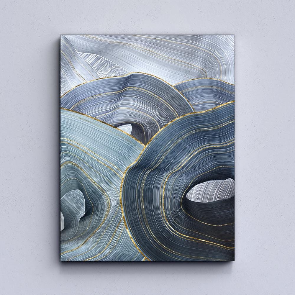 Golden Blue Abstract Canvas