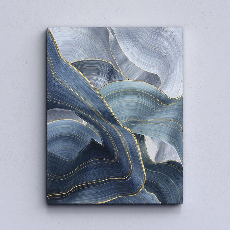 Golden Blue Abstract Canvas