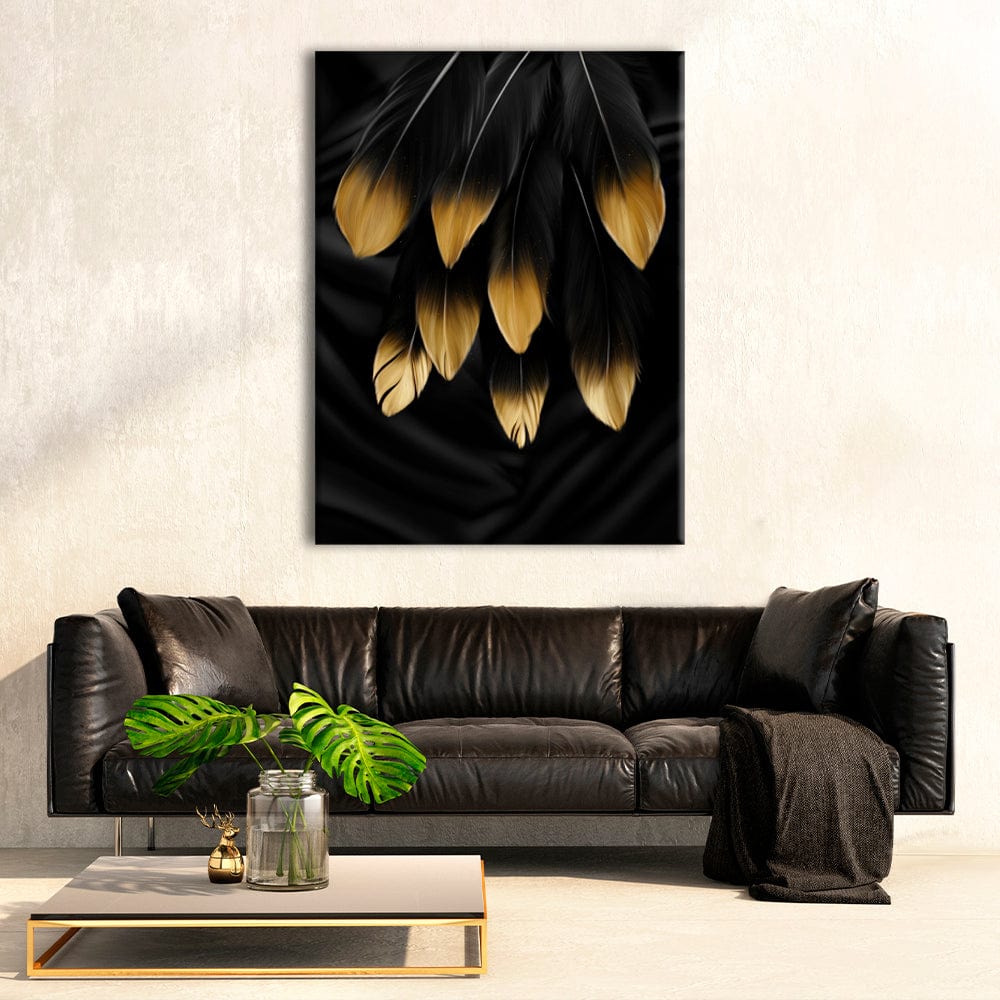 Golden Feathers Canvas