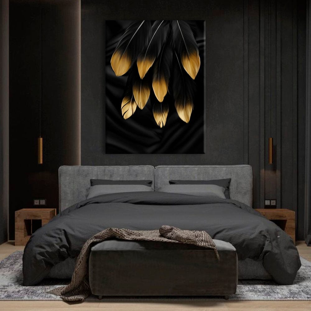 Golden Feathers Canvas